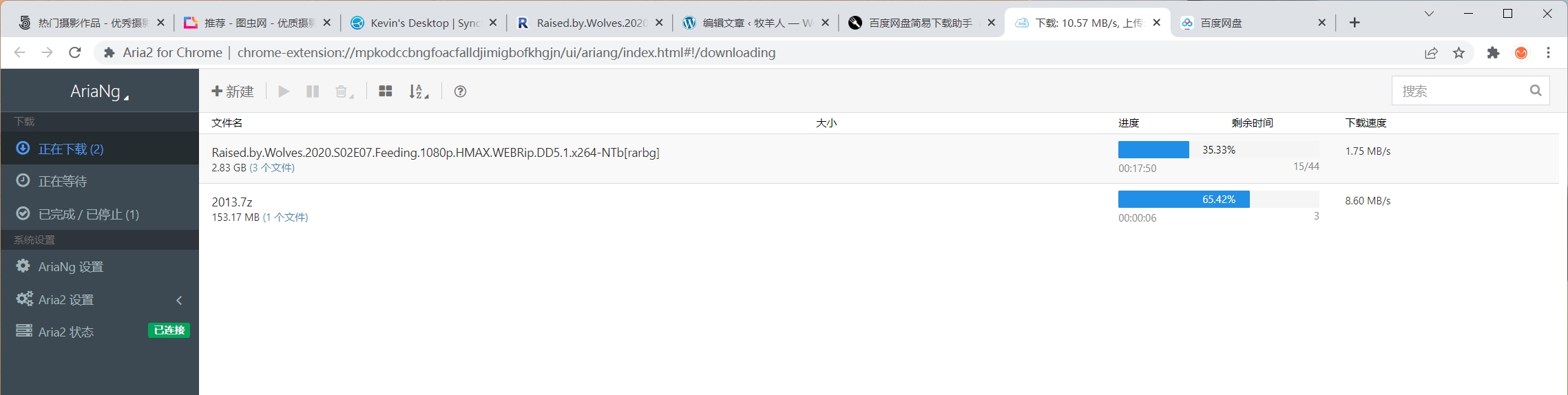 AriaNg主界面